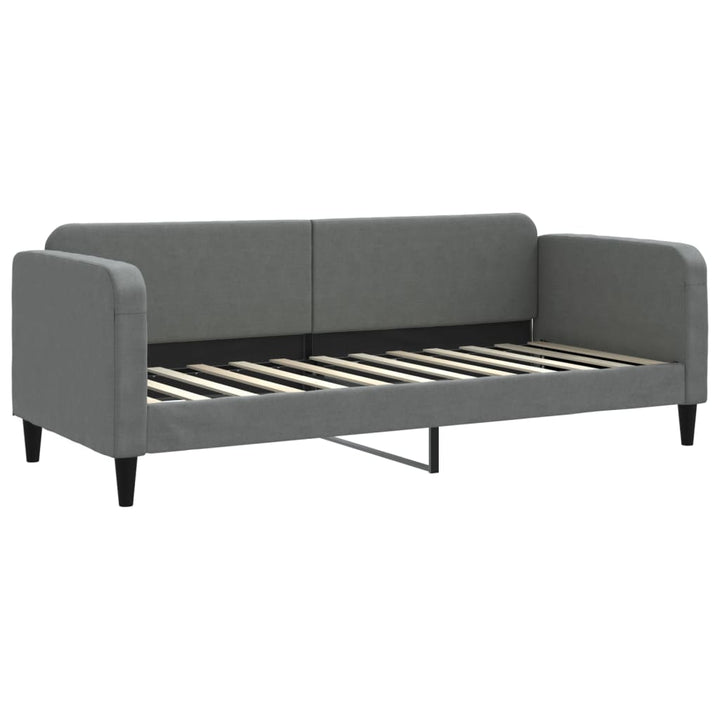 daybed med udtræk og skuffer 80x200 cm stof mørkegrå