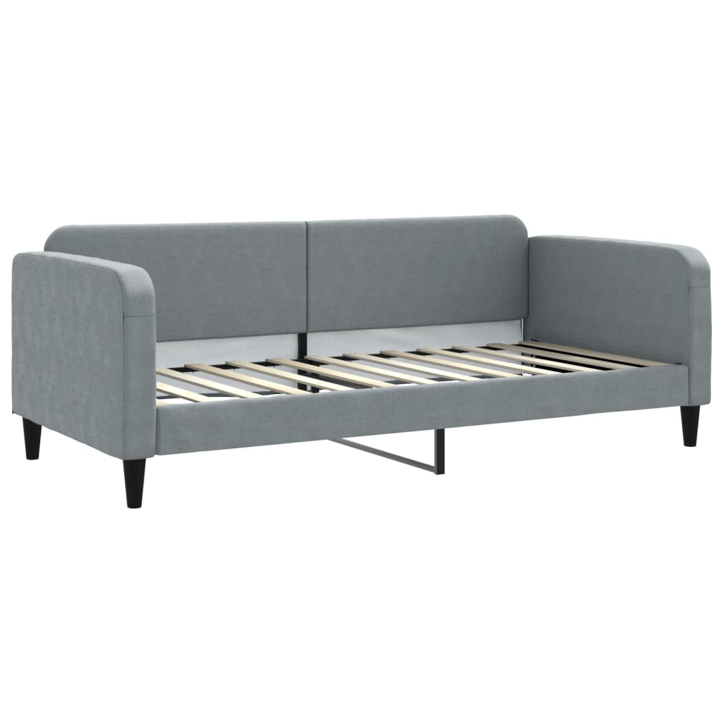 daybed med udtræk og skuffer 90x200 cm stof lysegrå