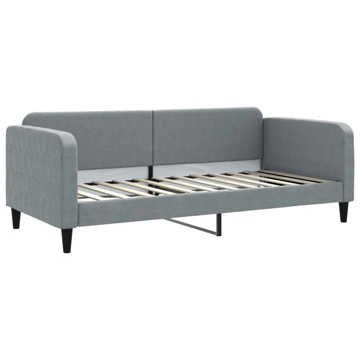 daybed med udtræk og skuffer 90x200 cm stof lysegrå