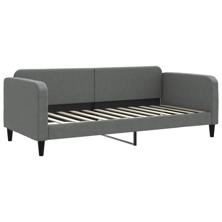 daybed med udtræk og skuffer 90x200 cm stof mørkegrå