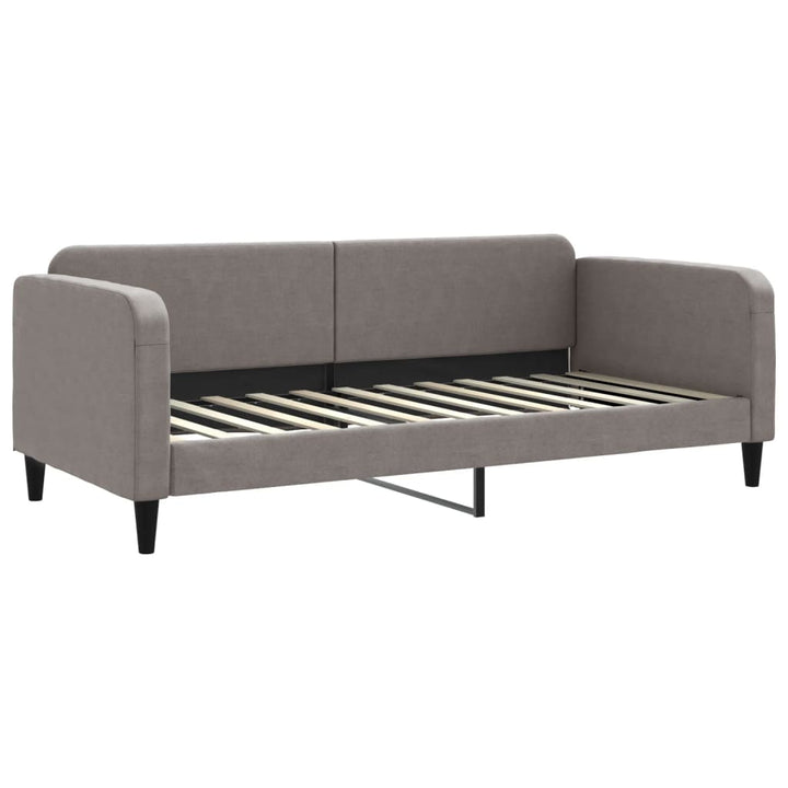 daybed med udtræk og skuffer 90x200 cm stof gråbrun