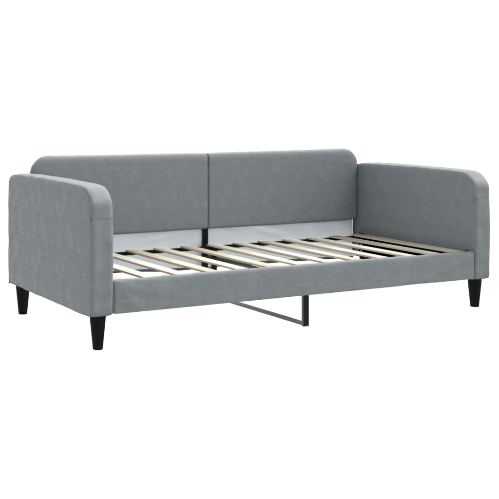 daybed med udtræk og skuffer 100x200 cm stof lysegrå
