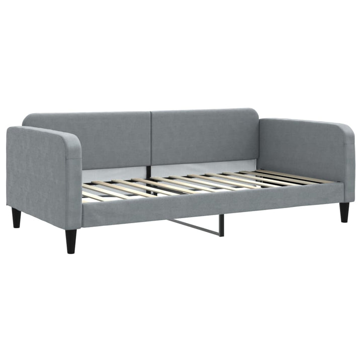 daybed med udtræk og skuffer 100x200 cm stof lysegrå