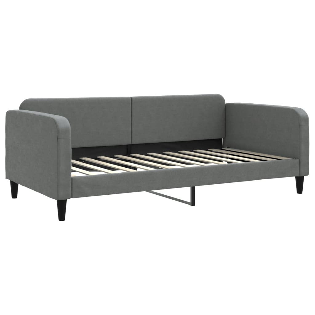 daybed med udtræk og skuffer 100x200 cm stof mørkegrå