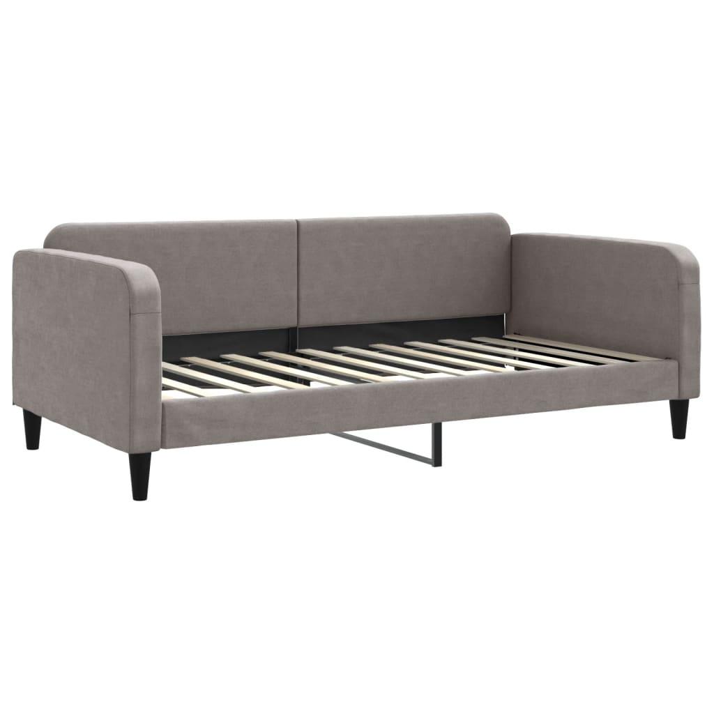 daybed med udtræk og skuffer 100x200 cm stof gråbrun