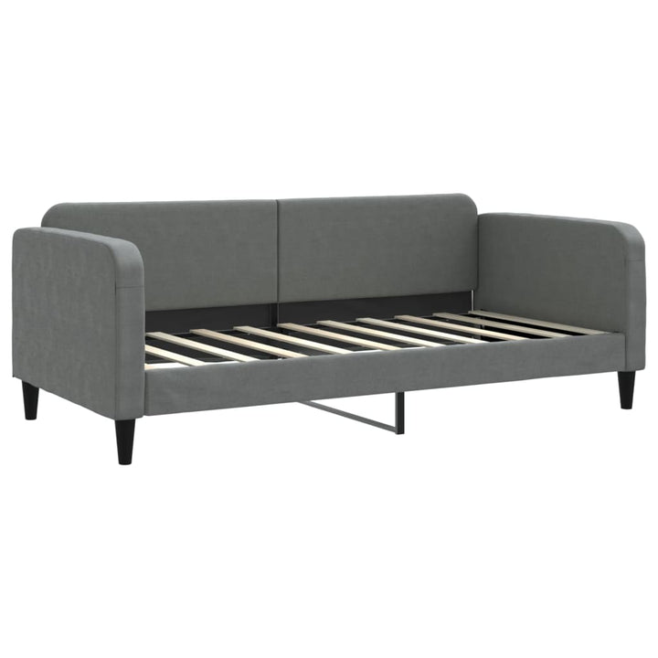 daybed med udtræk og skuffer 90x190 cm stof mørkegrå