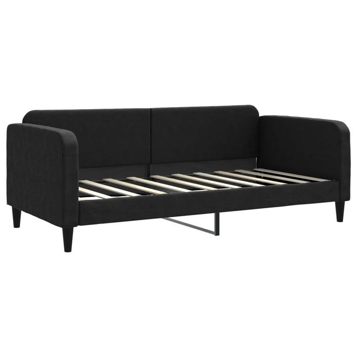 daybed med udtræk og skuffer 90x190 cm stof sort