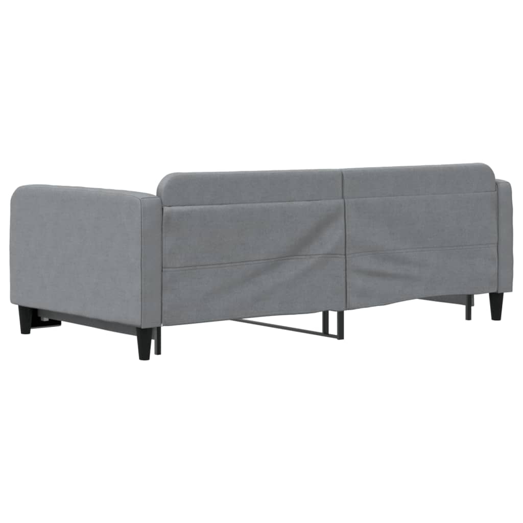 daybed med udtræk 100x190 cm stof lysegrå