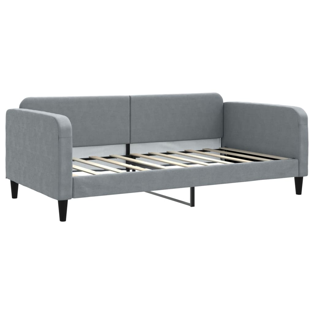 daybed med udtræk 100x190 cm stof lysegrå