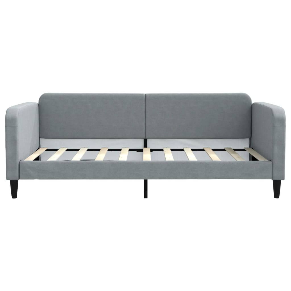 daybed med udtræk 100x190 cm stof lysegrå