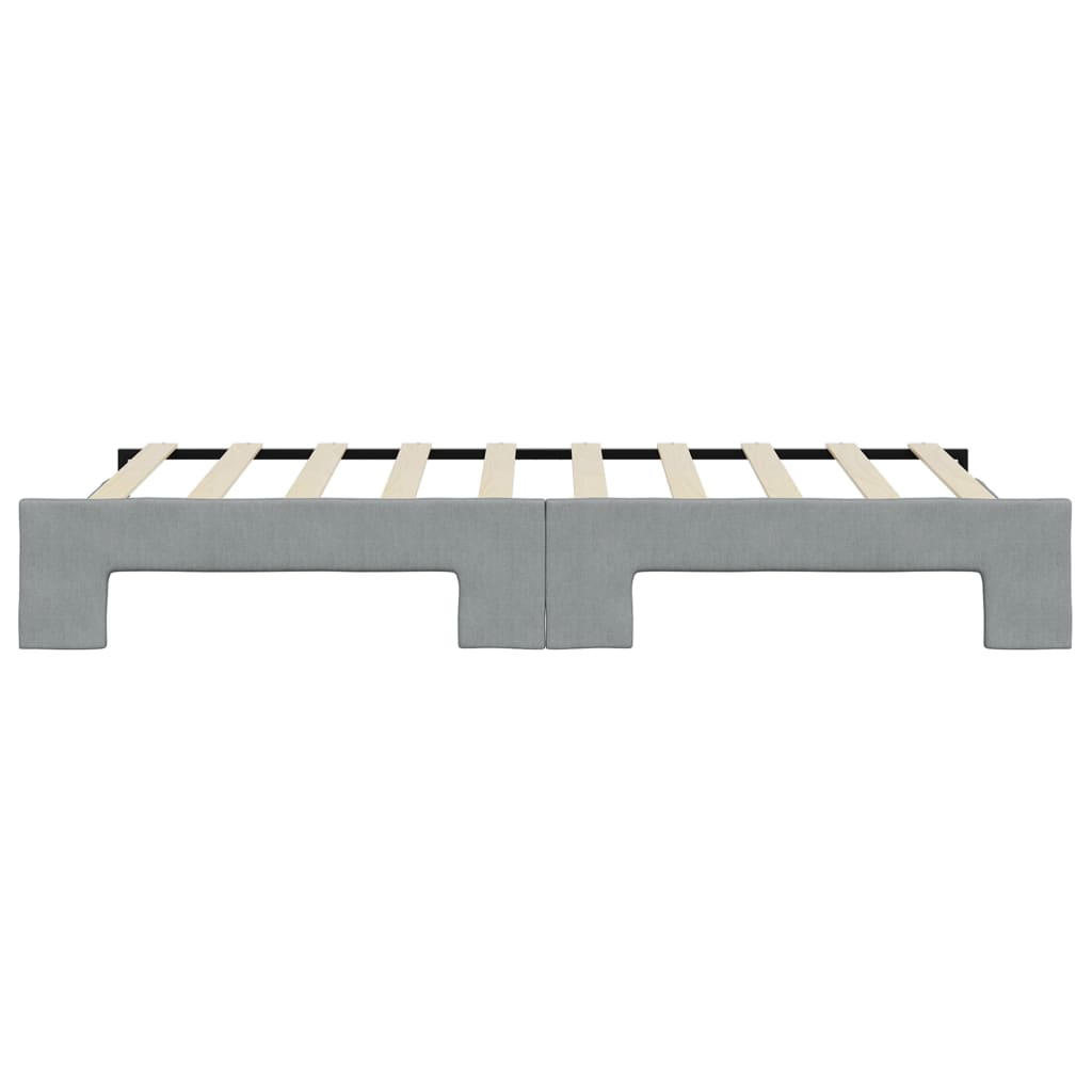 daybed med udtræk 100x190 cm stof lysegrå