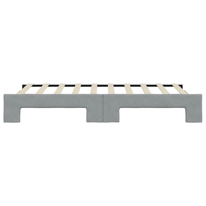 daybed med udtræk 100x190 cm stof lysegrå
