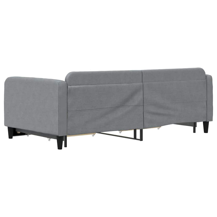 daybed med udtræk og skuffer 100x190 cm stof lysegrå