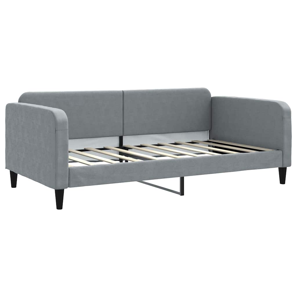 daybed med udtræk og skuffer 100x190 cm stof lysegrå
