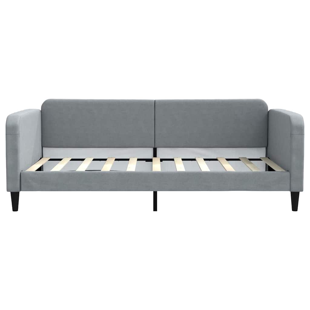 daybed med udtræk og skuffer 100x190 cm stof lysegrå