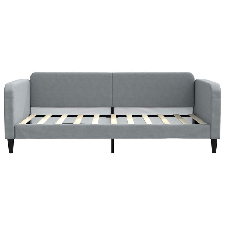 daybed med udtræk og skuffer 100x190 cm stof lysegrå