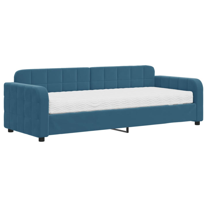 daybed med madras 80x200 cm velour blå
