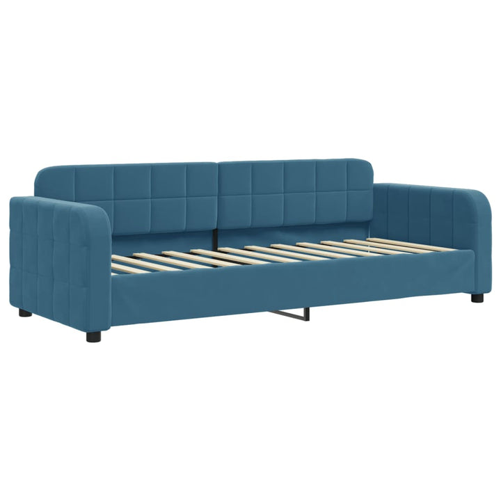 daybed med madras 80x200 cm velour blå