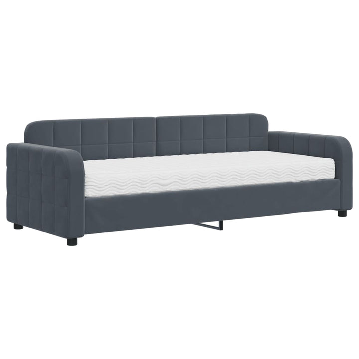 daybed med madras 80x200 cm velour mørkegrå