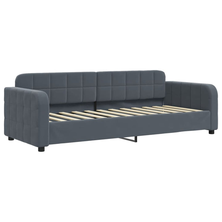 daybed med madras 80x200 cm velour mørkegrå