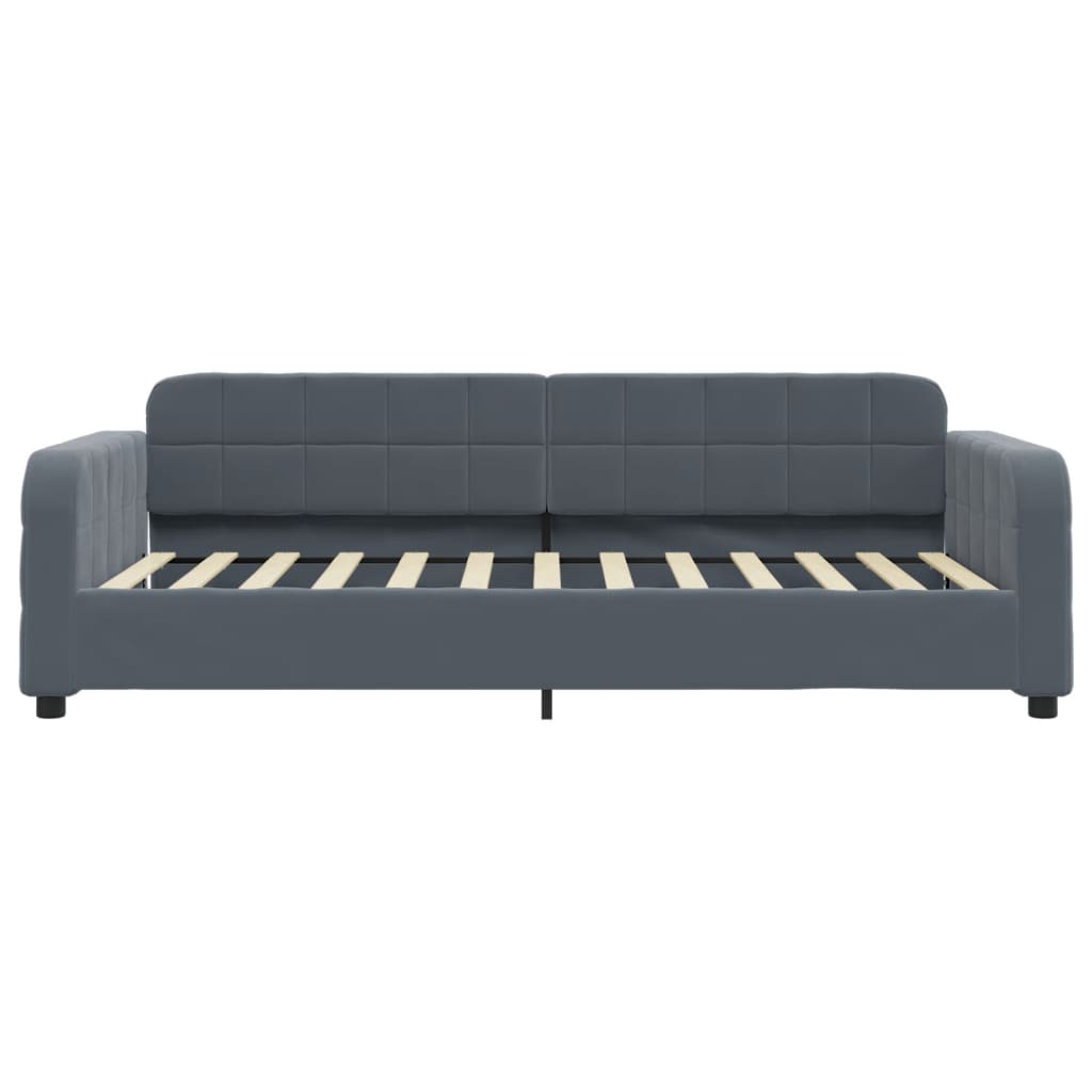 daybed med madras 80x200 cm velour mørkegrå