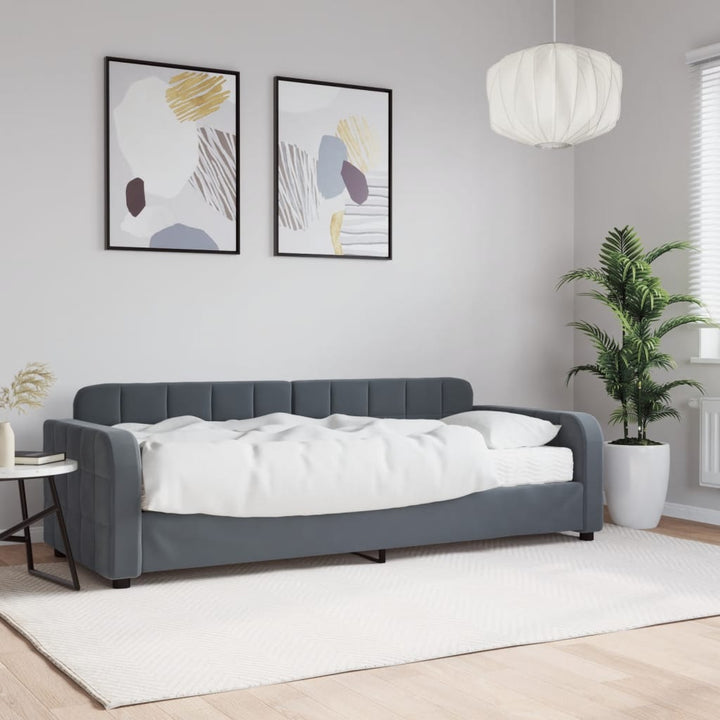 daybed med madras 80x200 cm velour mørkegrå