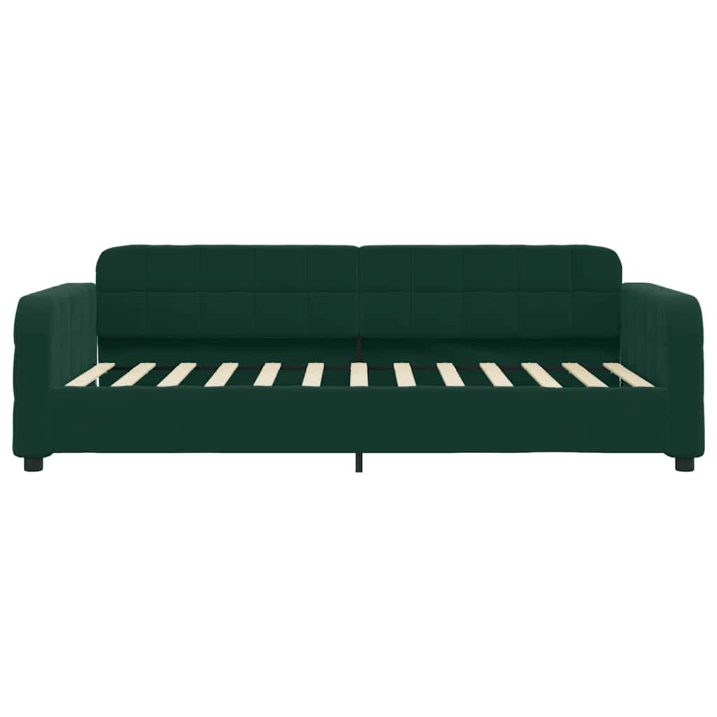 daybed med madras 80x200 cm velour mørkegrøn