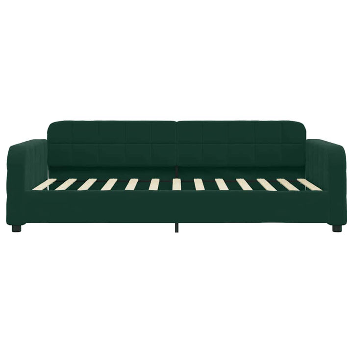 daybed med madras 80x200 cm velour mørkegrøn