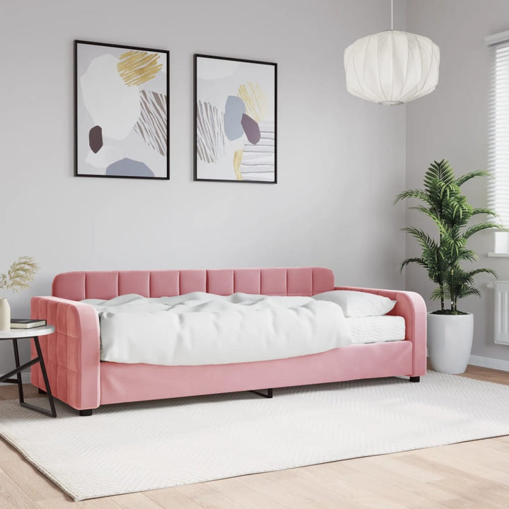 daybed med madras 80x200 cm velour pink