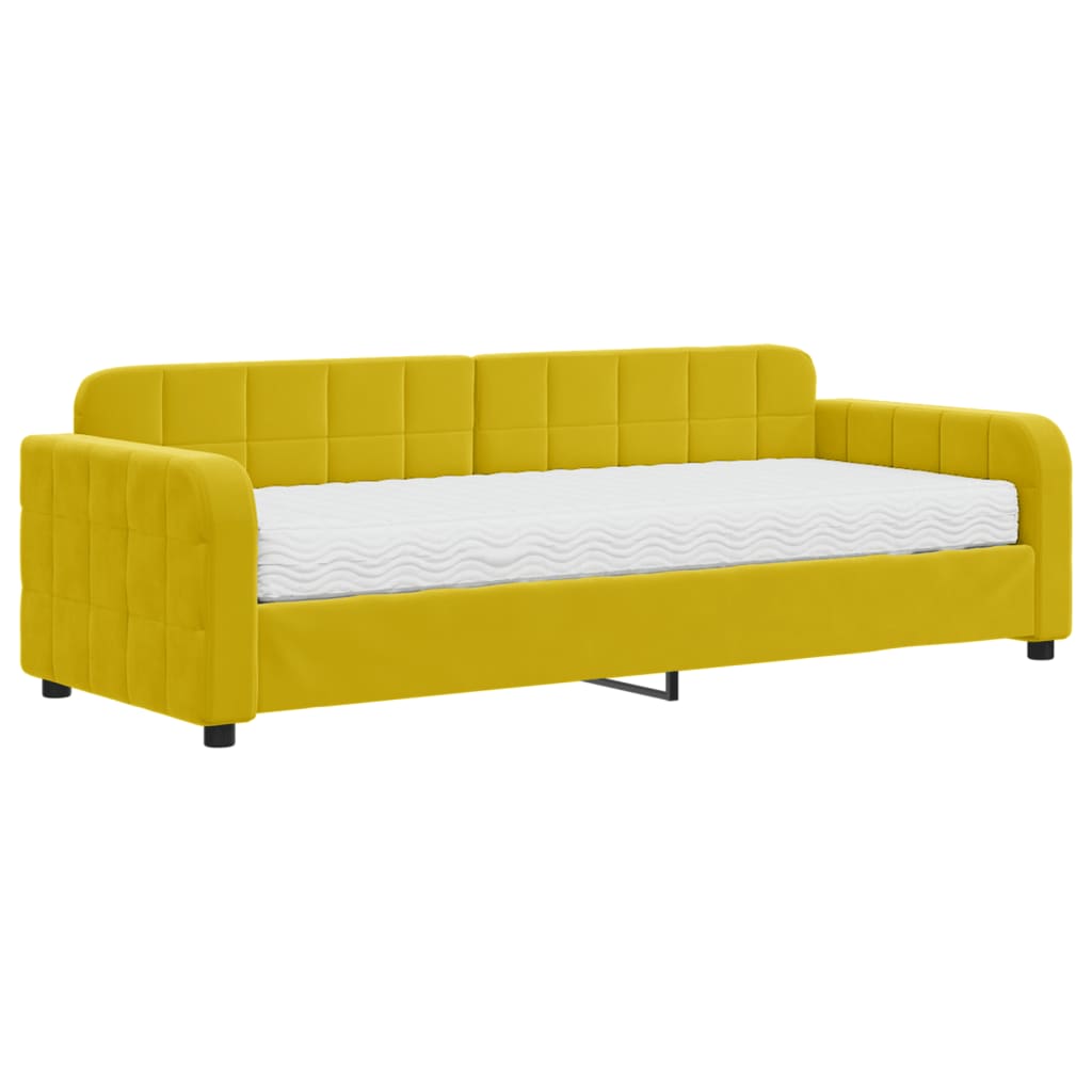 daybed med madras 80x200 cm velour gul