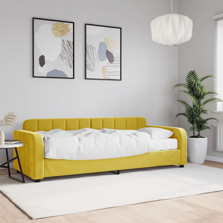 daybed med madras 80x200 cm velour gul