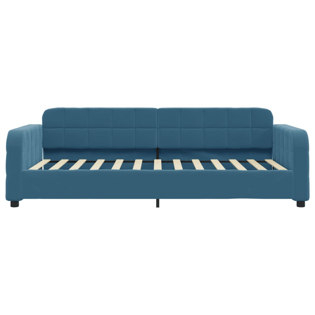 daybed med madras 90x200 cm velour blå