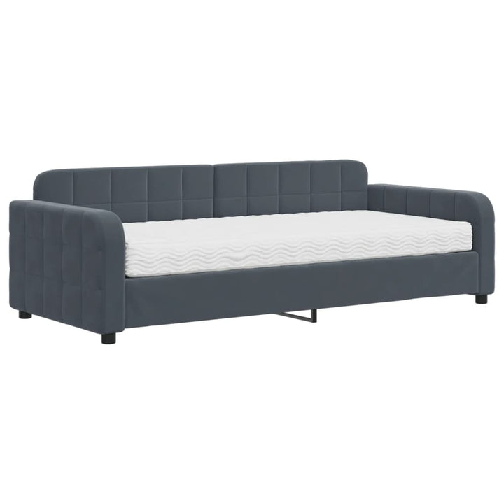 daybed med madras 90x200 cm velour mørkegrå
