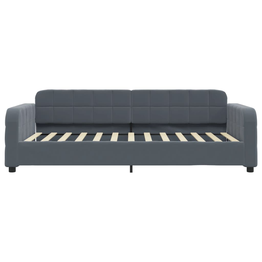 daybed med madras 90x200 cm velour mørkegrå
