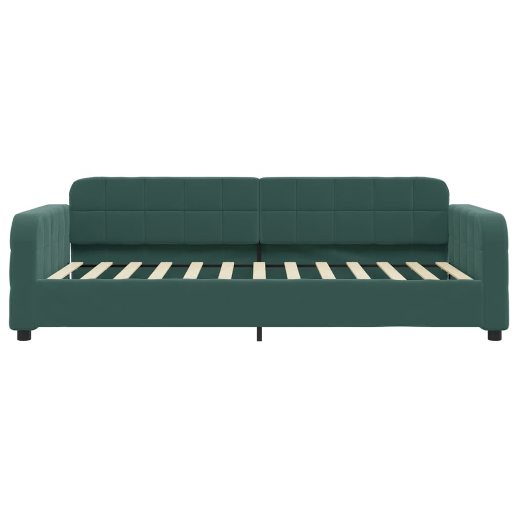 daybed med madras 90x200 cm velour mørkegrøn