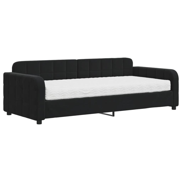 daybed med madras 90x200 cm velour sort