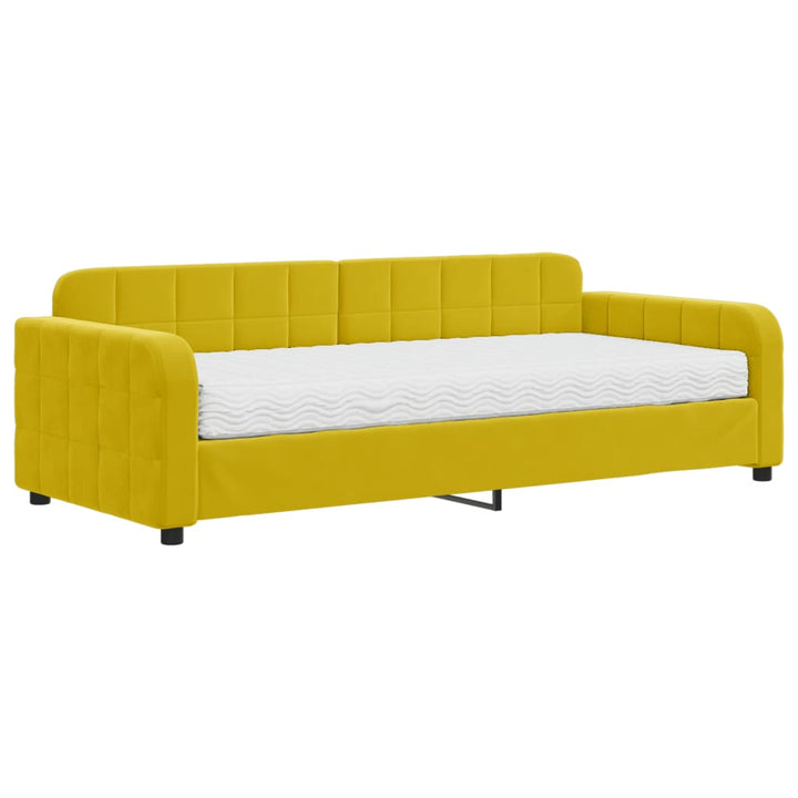 daybed med madras 90x200 cm velour gul