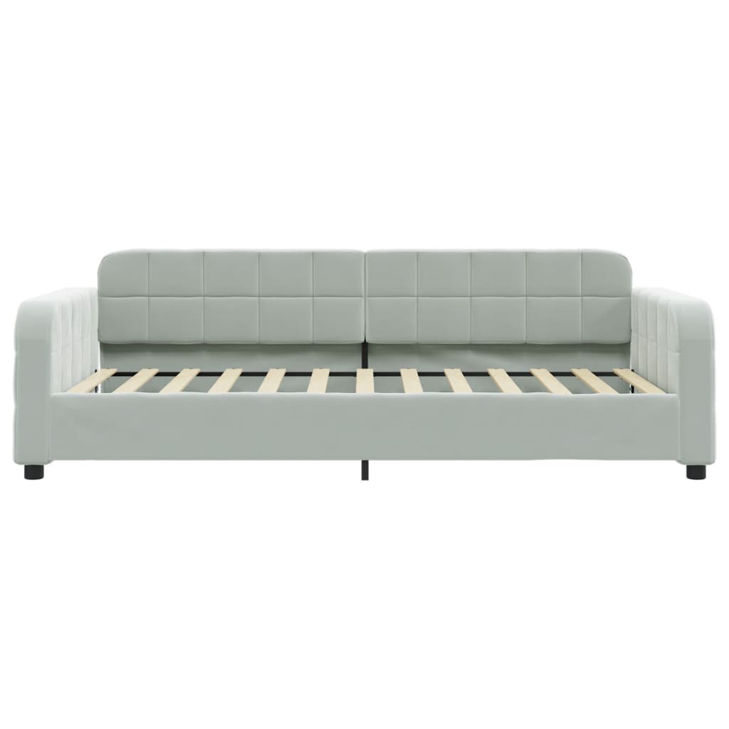 daybed med madras 100x200 cm velour lysegrå