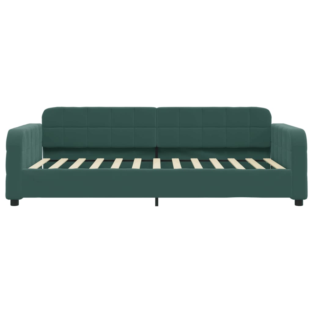 daybed med madras 100x200 cm velour mørkegrøn
