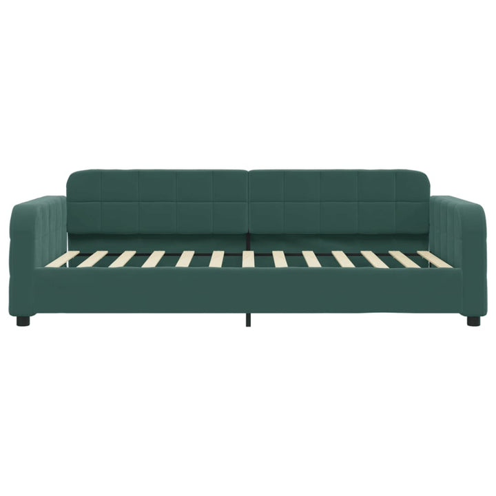 daybed med madras 100x200 cm velour mørkegrøn