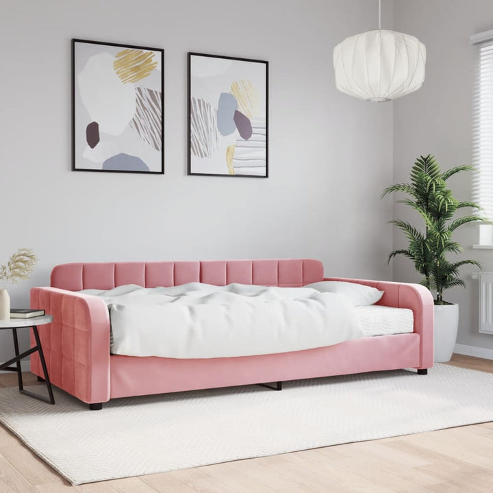 daybed med madras 100x200 cm velour pink