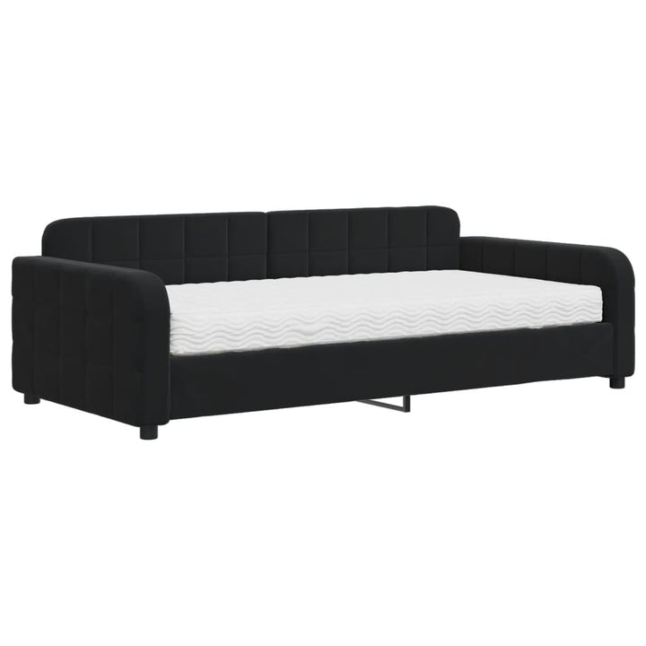 daybed med madras 100x200 cm velour sort