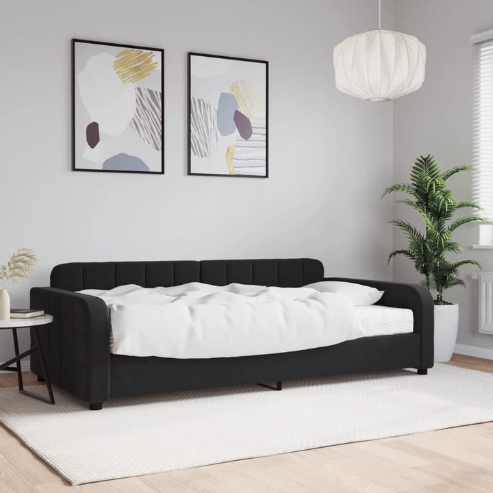 daybed med madras 100x200 cm velour sort
