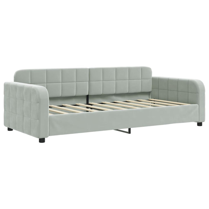 daybed med madras 90x190 cm velour lysegrå