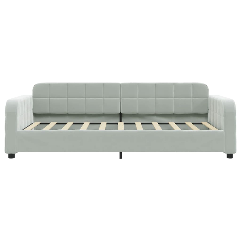 daybed med madras 90x190 cm velour lysegrå