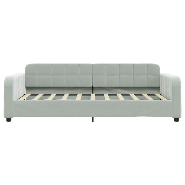 daybed med madras 90x190 cm velour lysegrå