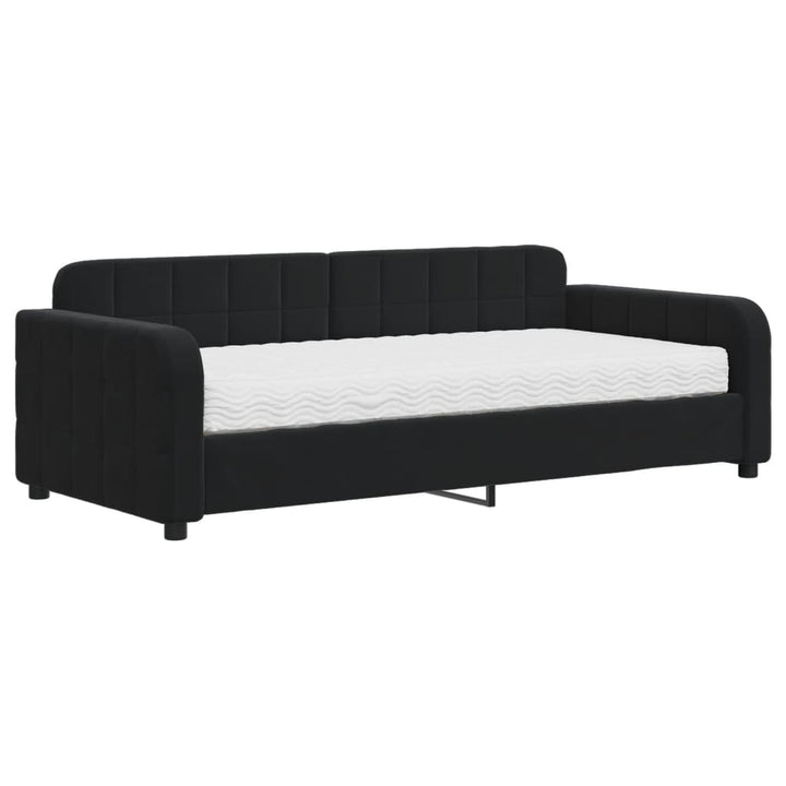 daybed med madras 90x190 cm velour sort