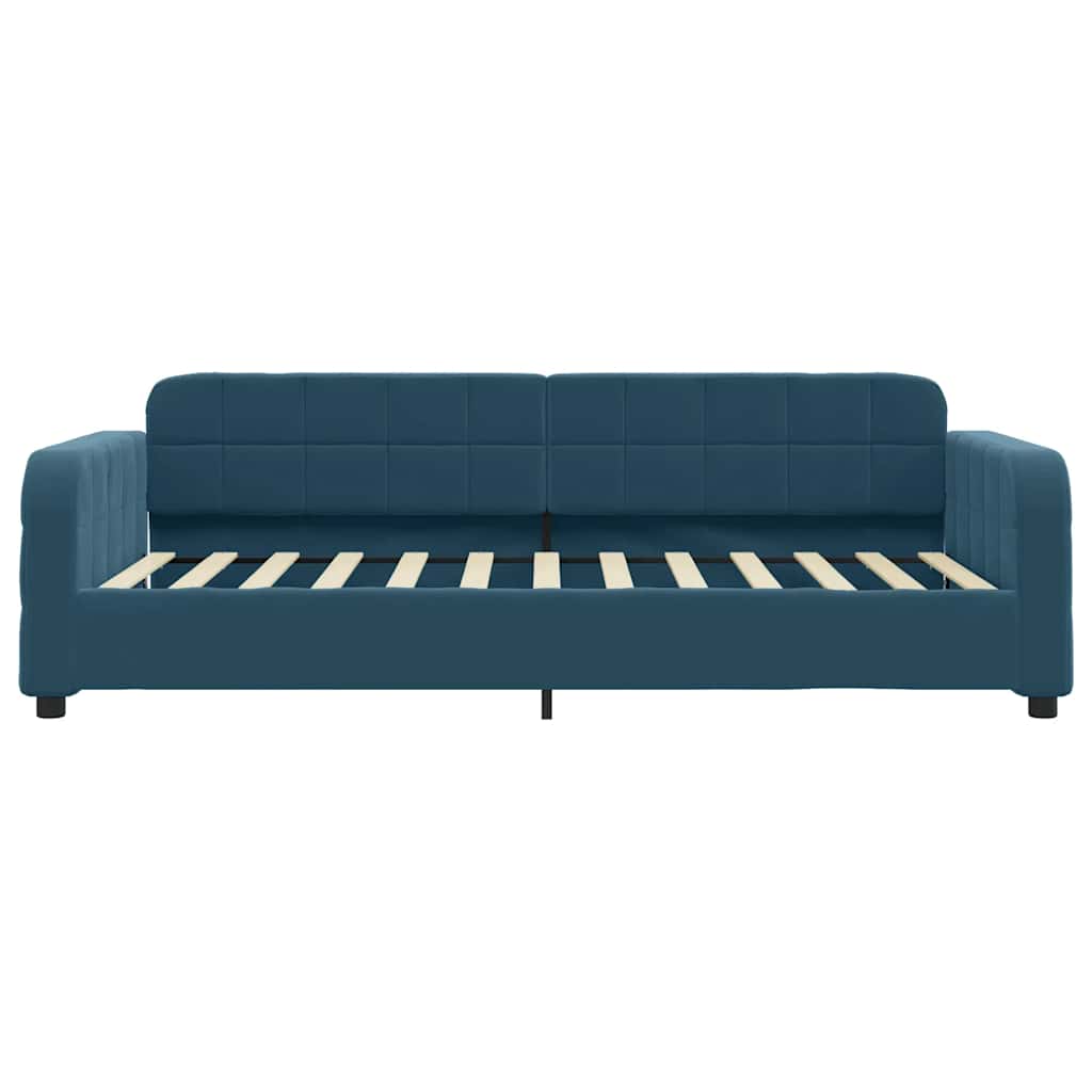 daybed med udtræk 80x200 cm velour blå