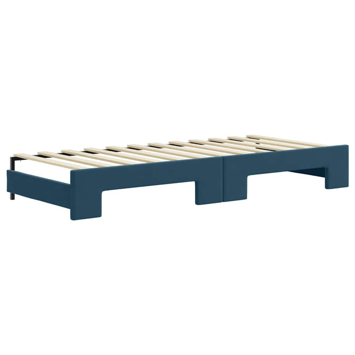 daybed med udtræk 80x200 cm velour blå