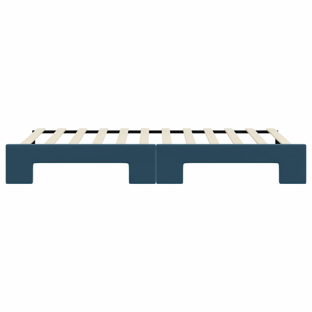 daybed med udtræk 80x200 cm velour blå